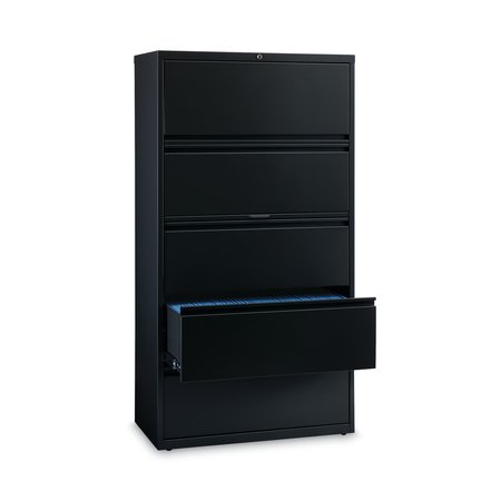 Hirsh Industries 36 in W 5 Drawer File Cabinets, Black, Legal; Letter; A4 14992